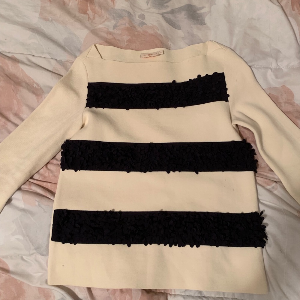 Perfect condition Tory Burch navy & cream sweater
